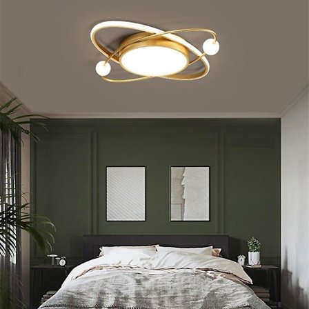 50cm LED Loftlampe Guld Planet Design Flush Mount Metal