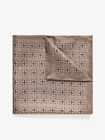 John Henric Men's Braunes Geometrisches Einstecktuch Size Onesize
