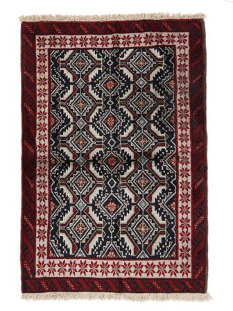 Baluch Rug 80X118 Black/Brown Wool, Persia