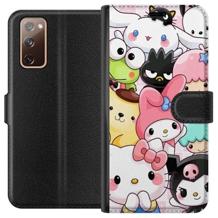 Kompatibelt Lommeboketui til Samsung Galaxy S20 FE Tett mønster av søte figurer med store øyne i ulike farger og uttrykk med LABUBU-tekst
