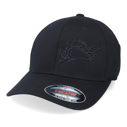 Born To Ride - Black - flexfit - Cap - Flame Bike Logo Black On Black Flexfit - Hatstore