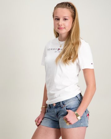Tommy Hilfiger ESSENTIAL TEE S/S Vit T-shirts Tjej - Kids Brand Store