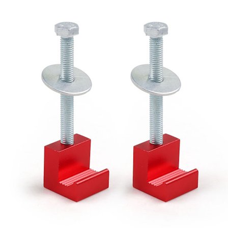 Kuorma-auton työkalulaatikon asennussarja, Huazu työkalulaatikon kiinnitys alumiiniseos J-koukku ristikkäin pikakuorma-autoille - Punainen (kaksi 