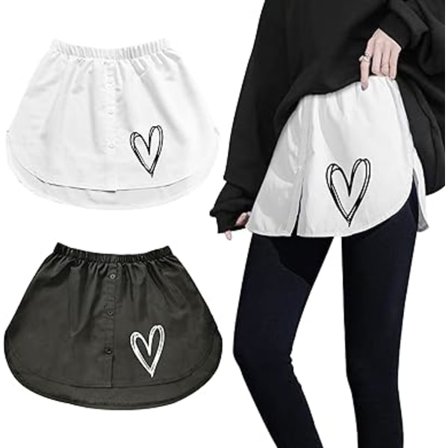 2 stk. (M) Skjorteforlenger Justerbart miniskjørt Dameskjorte Extender