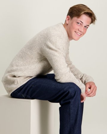 LMTD NLMKLEAVE LS O-NECK KNIT Beige Pulls Garçon - Kids Brand Store