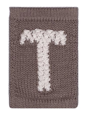 Smallstuff Knitted Letter T, Nature - Brown - ONE SIZE 10 cm