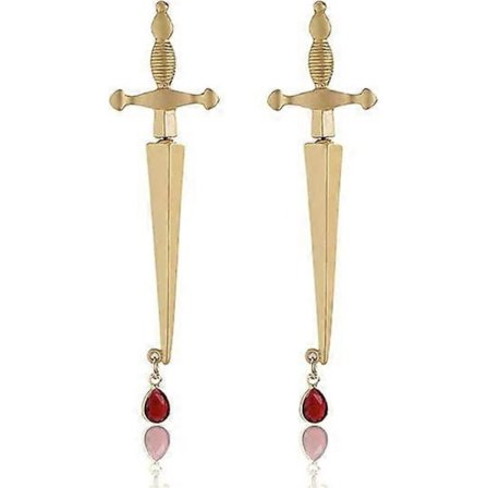 2 Stk. Gotiske Dolk Sværd Ørestikker Kors Øreringe Hip Hop Øreringe Unisex