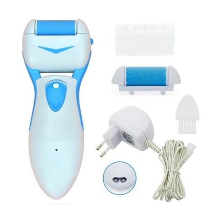 Fotpleie - Oppladbar elektrisk hard hudfjerner / Mikropedikyr - Vanntett - blå