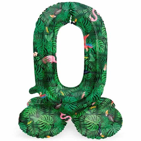 Talballon Stående Jungle Vibe 72 cm "0-9" Ciffer 0