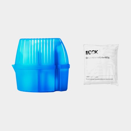 Moisture absorber NOCK Torkbox BASIC, coverage area up to 20 m², refillable + 5 drying cartridges (5 x 450 gram)