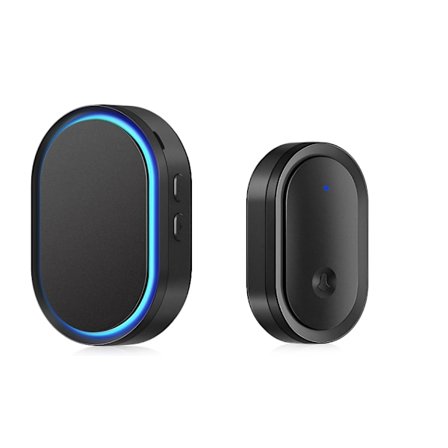 Trådløs dørklokke utendørs vanntett, 300M batteridrevet dørklokke, vanntett elektronisk ringeklokke for utendørs bruk med mottakere, 60 melodier med 5