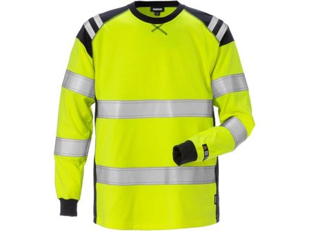 FRISTADS T-Shirt Flam Kl 3 Gul/Marin M - Lyreco - Arbetskläder - Arbetströjor - Flamskyddströjor