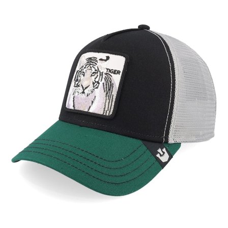 Goorin Bros. - Svart trucker Keps - The White Tiger Dark Green Trucker @ Hatstore