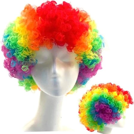 Klovneparykk farge, unisex farget parykk, juleutstyr parykk hodeplagg kostyme klesstilbehør