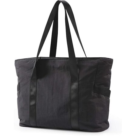 Tote tasker til kvinder, håndtasker & skuldertaske med yogamåtte spænde til rejser, strand, fitnesscenter, arbejde, skole, sort