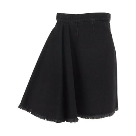 Alexander McQueen Asymmetric Denim Nederdel Sort, Dame