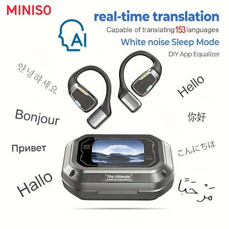 [135 Översättaröronsnäckor] MINISO M98 AI Trådlösa Hörlurar Rese-chatt Headset ASMR Headset AI Trådlösa Hörlurar med Mikrofon Touchkontroll