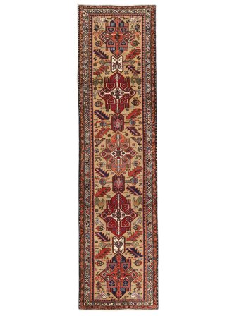 Ardebil Matta 77X296 Hallmatta Brun/Mörkröd Ull, Persien