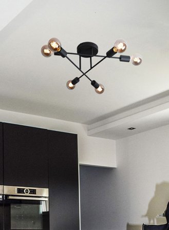 Delta taklampe plafond - sort