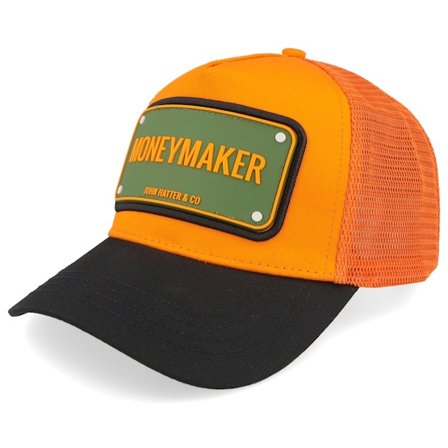 John Hatter & Co - Orange trucker Kasket - Moneymaker Orange/Black A-Frame Trucker @ Hatstore