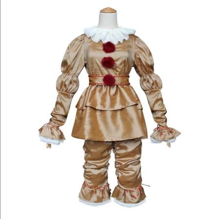 Joker Kostumemaske tephen King Kapitel kræk Clown Cos Jakke Bukser Halloween Kostumeen Play gold S