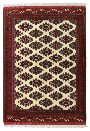 Turkaman Teppich Handgeknüpft 137X192 Braun/Beige Persien/Iran