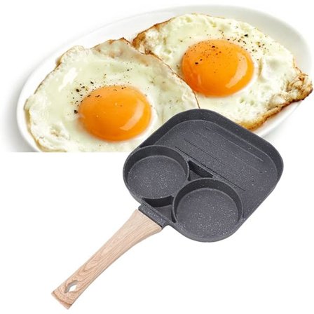 3 sektioner pannkakspanna, äggpanna, frukost, delad stekpanna för gas och elspis