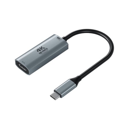 HD/F+PD3.0 to Type C/M -videokaappauskortti 4K60Hz HDMI-kaappaus PD3.0 läpiviennillä, alumiini hopea, plug-and-play