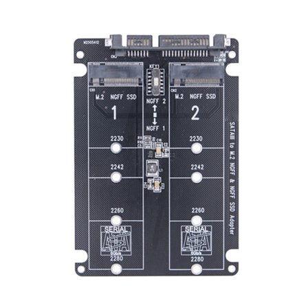 Luotettava kaksiporttinen M.2 NGFF - SATA-sovitinkortti Ei NVMe M -avaimelle