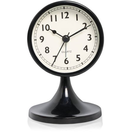 Klassisk Retro Metal Vækkeur med Natlys og Snooze Funktion - Støjsvag Ikke-Tikkende