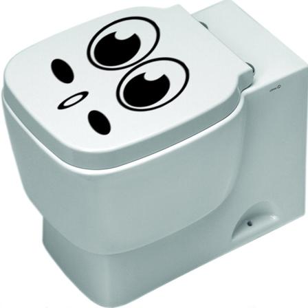 Suuret silmät o suu WC-tarrat, seinätarrat WC:hen, kylpyhuoneeseen, ki