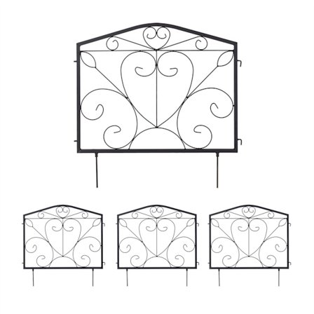 4-delt blomsterbedshegn i metal