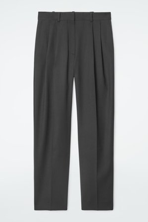 COS Women's Slim Tailored Wool Blend Trousers in Black