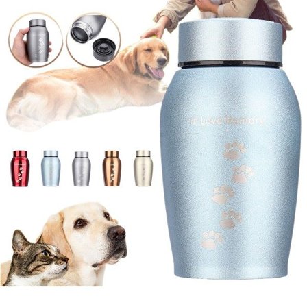 Rostfritt stål husdjur kremering urna minnessak katt hund aska hållare minnesbegravning champagne