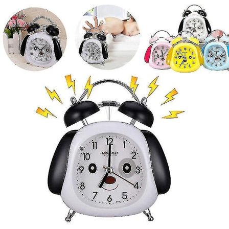 Analog väckarklocka för barn - dubbelklocka med nattlampa