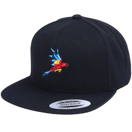 Iconic - Svart snapback Keps - Flying Paper Parrot Black Snapback @ Hatstore