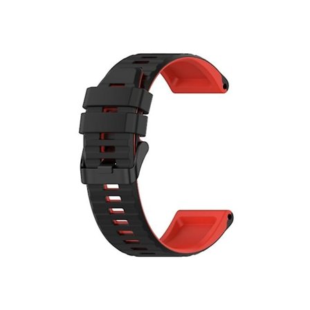 Hihna Garmin Fenix 5 Plus 22Mm Sekaväriset Silikoniset Rannekkeet Musta-Punainen