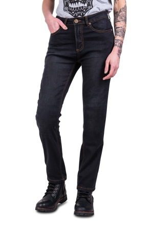 Motorradjeans Course Rey Straight/Regular Damen Schwarz W26 x L30