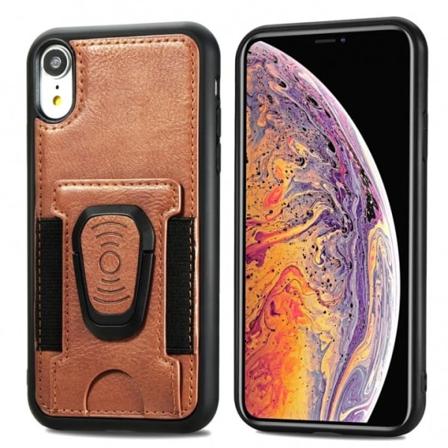 Mobilcover med ringeholder til iPhone 12/12 Pro, Brun Brun