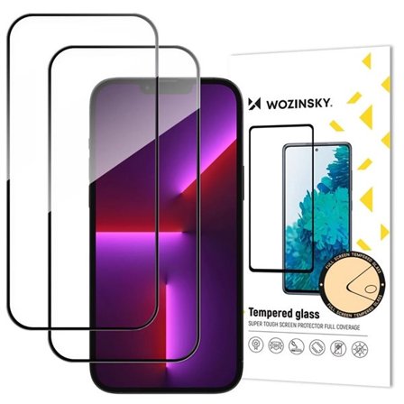 Wozinsky Karkaistu näytönsuoja iPhone 17 Pro 2-pack - Musta Kehys Musta