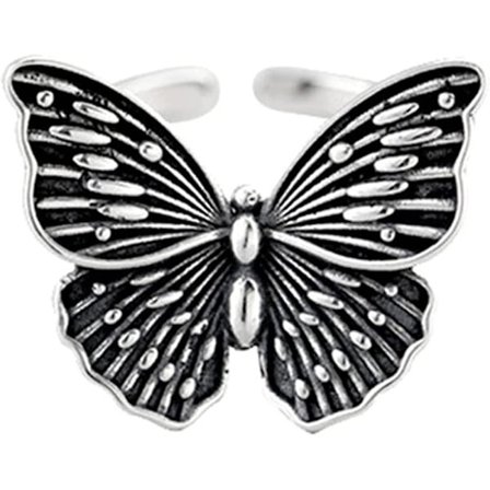 Vintage Silver Animal Open Ring, Justerbar Groda, Orm, Drake, Cat Finger Ring För Kvinnor Män Tonåring Flickor Pojkar Mode Festsmycken