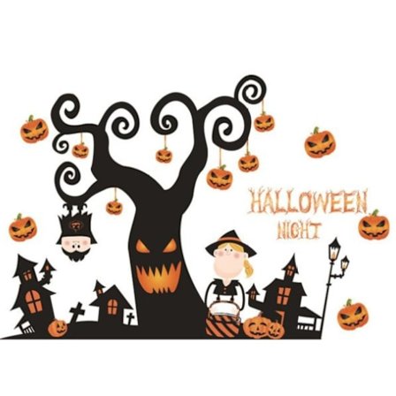 Halloween-aiheinen seinäkoristelu, Scary tree 60x90cm