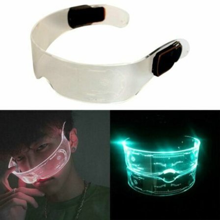 Luminous LED Sunglasses Futuristic Cyber Punk RGB Neon Glow Decorative Glasses