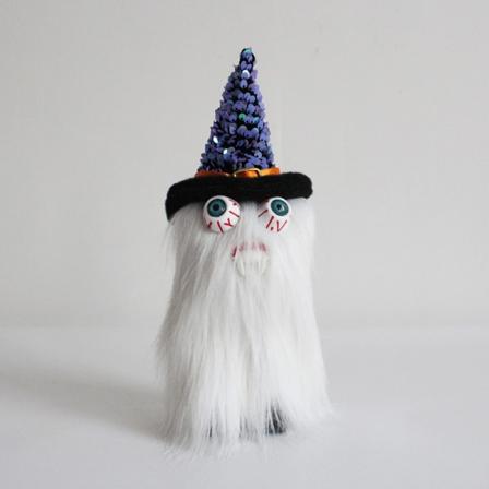 Halloween Dekorative Ornamenter Spøgelse Tænder Dukke Dværg Vampyr Stående Stilling Hvid