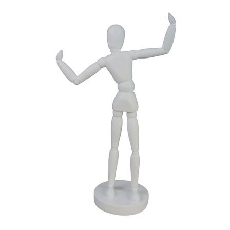 Hvid polyresin kropsskulptur 21x10,5x35cm