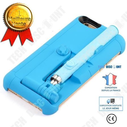 Cover til iPhone 6 - TD - Blå - Med selvudløser - Høj kvalitet - Skræddersyet etui