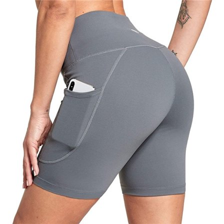 Kvinnors högmidjade aktiva shorts yoga leggings, magkontroll träningsshorts