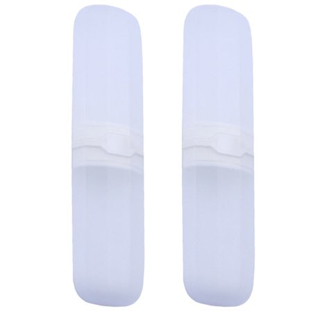 Tannbørsteetui 2 pakker, Tannbørsteholder Reise, 20*5,5 cm Bærbart Tannbørsteetui for reiser, Transparent hvit