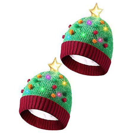 2 kpl Ruma LED Joulu Valo Hattu Unisex Talvi Pipo Neulo Ha