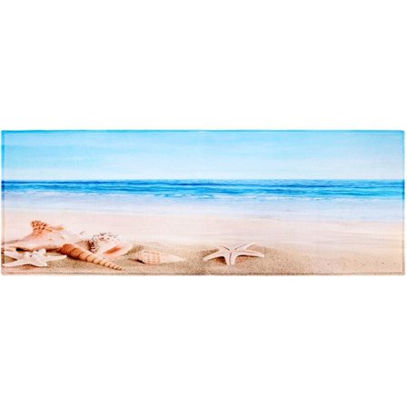 Sininen meri tähti simpukka kuori loma merenranta merellinen maisema teema tuloste polyesteri kumi liukumaton alue matto kylpyhuone matto 40X120 cm